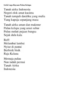 Lirik Lagu Rayuan Pulau Kelapa