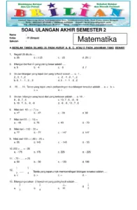 Soal UAS Matematika Kelas 4 SD Semester 2 Dan Kunci Jawaban (Salinan)
