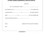 Study And Conduct Certificate