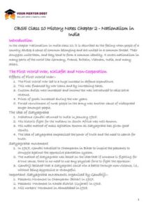 CBSE Class 10 History Notes Chapter 2 Nationalism In India thumbnail