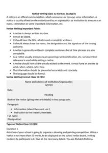 Notice Writing Class 12 Format thumbnail