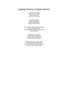 Lupang Hinirang English Version