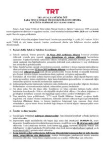 2025 Sezonu TRT Antalya Lara Tesisleri Duyurusu thumbnail