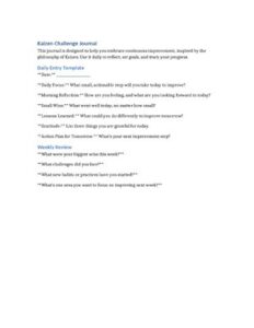 Kaizen Challenge Journal Template thumbnail