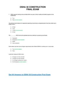 OSHA 30 Construction Final Test Answer Key thumbnail