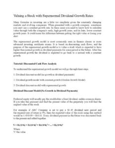 Valuing A Stock With Supernormal Dividend Growth Rates thumbnail