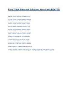 Euro Truck Simulator 2 Product Keys List thumbnail