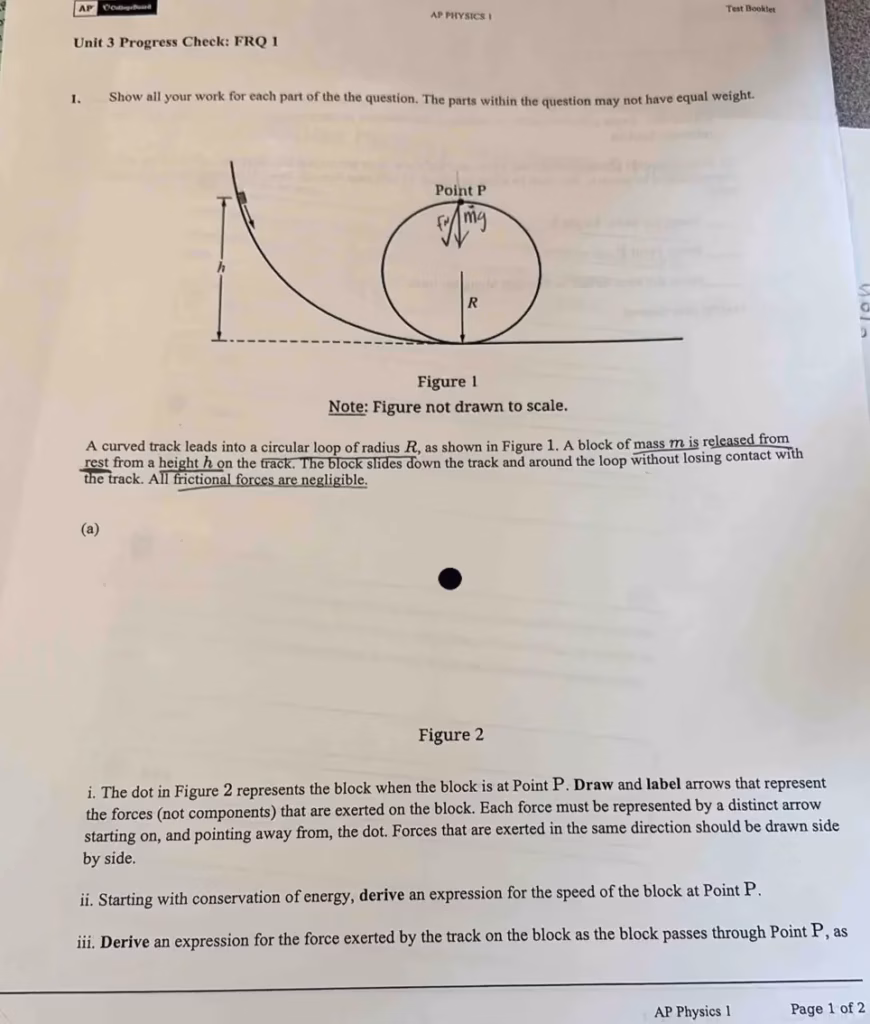i. The dot in Figure 2 represents the block when the block is at Point…